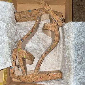 Corkscrew heels, never worn